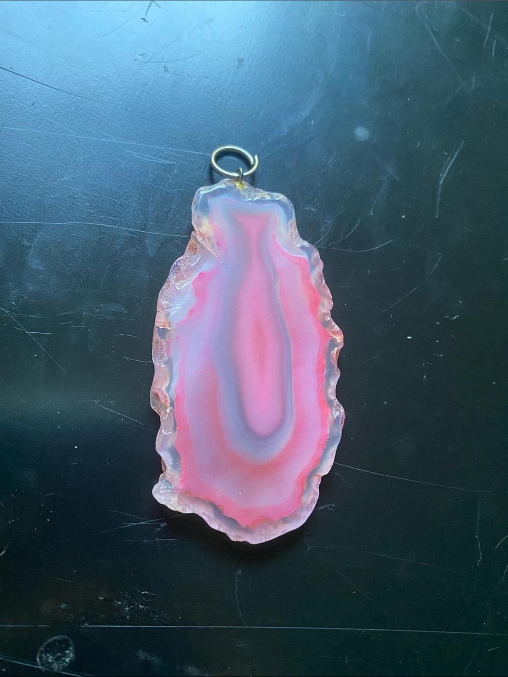 Agate necklace charm